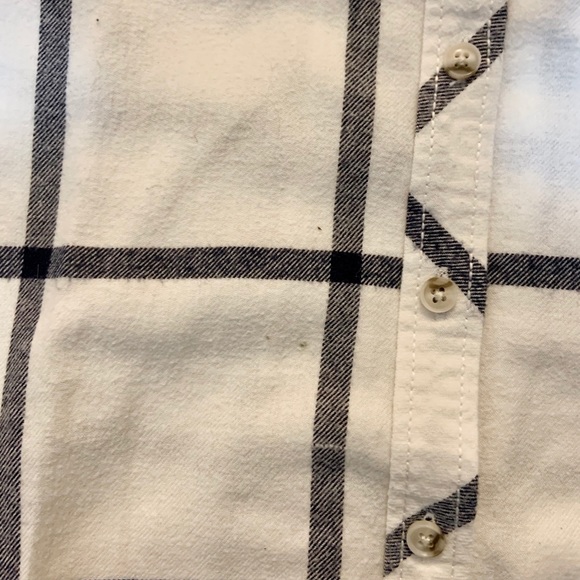 White & Black Thick Plaid Button Shirt - Picture 5 of 5